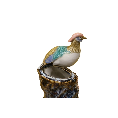 58 - Chinese Bird Spill Vase, 24cm Tall