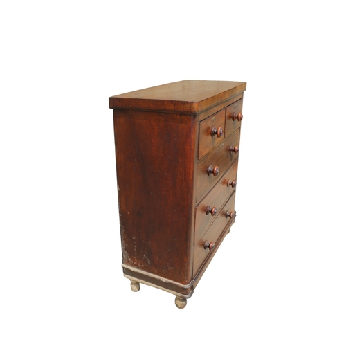 58 - Stained Pine 2 over 3 Set of Early Victorian Draws, One draw is Hinged, 96 wide x 44.5 deep x 115 cm... 