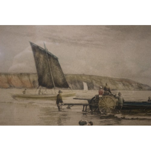 113 - Henry G Walker 1875-1932 'Off Brixham' Dry Point Etching Signed in Pencil, 52 x 42 cm