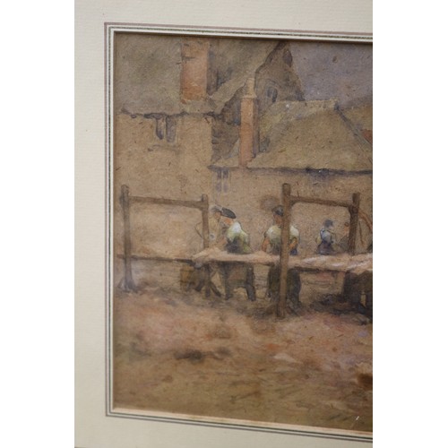 122 - English Woolmakers Watercolour Signed MS 36 x 42.5 cm