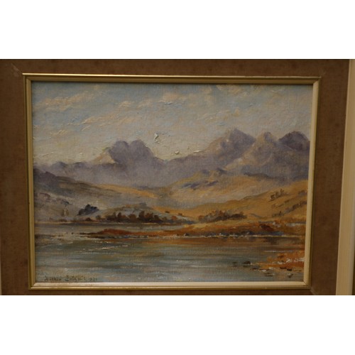 126 - Oil On Board of Mountain Scene, Signed, 43 x 53 cm