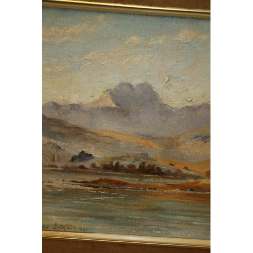 126 - Oil On Board of Mountain Scene, Signed, 43 x 53 cm