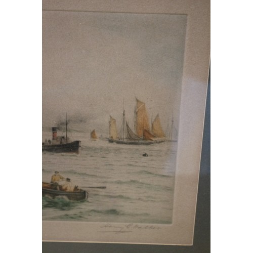 132 - Hand Signed Boat Scene, Henry G Walker, 41 x 52 cm