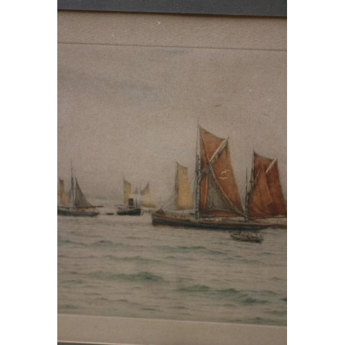 132 - Hand Signed Boat Scene, Henry G Walker, 41 x 52 cm