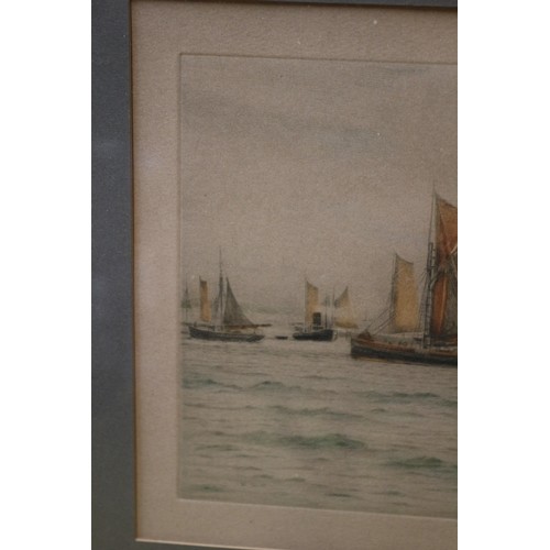 132 - Hand Signed Boat Scene, Henry G Walker, 41 x 52 cm