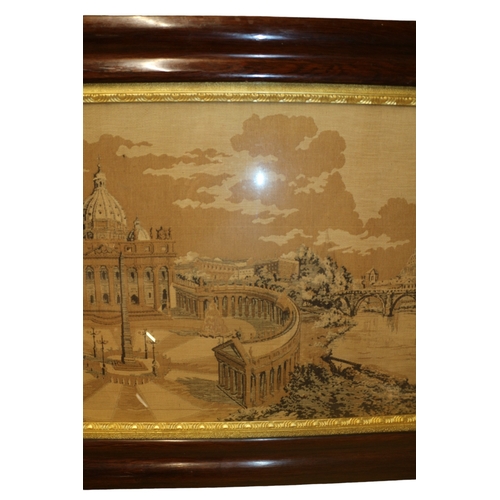 199 - XL Wooden Framed Antique Tapestry, 61 x 144 cm