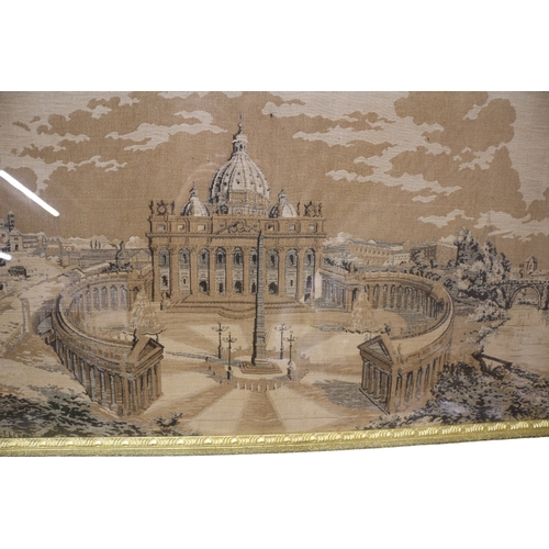 199 - XL Wooden Framed Antique Tapestry, 61 x 144 cm