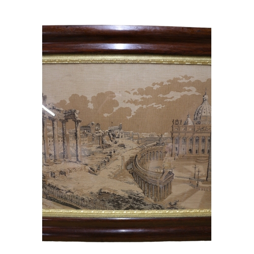 199 - XL Wooden Framed Antique Tapestry, 61 x 144 cm