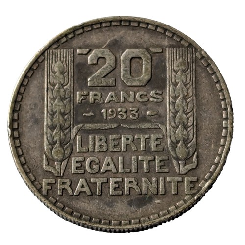 2 - Numismatics - 1933 French 20 Franc Coin - Very Nice Overall Condition