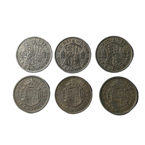 5 - Numismatics - Nice Selection of 6 x Half Crown Coins Ranging from 1948 to 1965