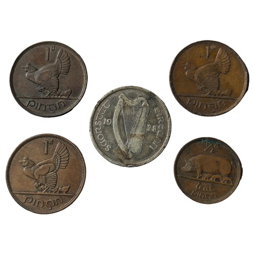 6 - Numismatics - Nice Selection of Irish Coins, including 1928 Half Crown and 2 x Pennies plus a Half P... 