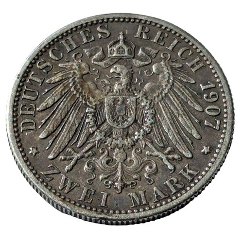 7 - Numismatics - 1907 German Empire 5 Mark Coin in Very Nice Overall Condition