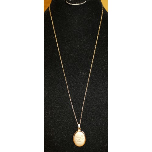 22 - 9ct 375 Gold Necklace and Locket Pendant 