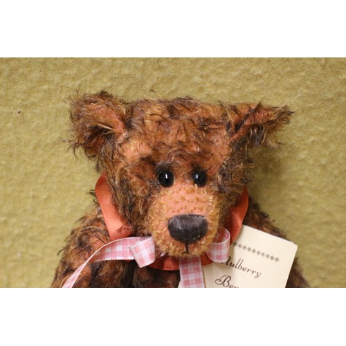 37 - Mulberry Limited Edition 100% Mohair Hand Made Bear, Jerome, 30cm