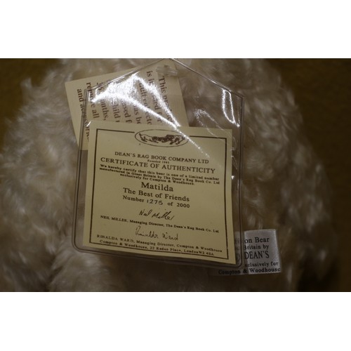 38 - Deans Collectors Mohair Bear, Matilda, Limited Edition 1275/2000 with COA, 33cm