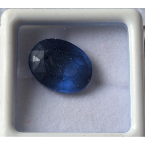 53 - Natural Sapphire with GIL Certificate - Weight: 10.87ct - Shape: Oval - Colour: Blue - Size: 13.72mm