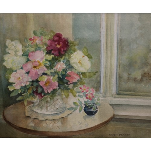 6 - Gwen Parker - (Artist) - Title: Early Summer Roses - Watercolour - 45 x 40cm