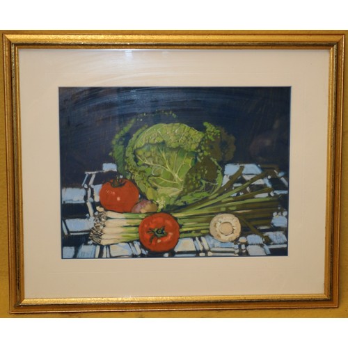 20 - Daniel Morris - (Artist) - Watercolour - Title: Vegetable Collection - 59 x 49cm