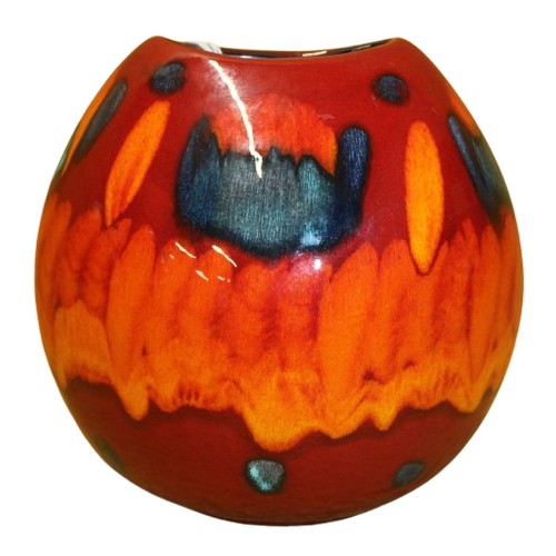 21 - Poole 'Volcano' Purse Vase, 20cm