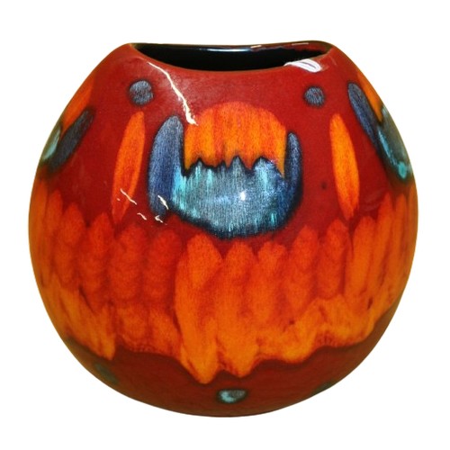 21 - Poole 'Volcano' Purse Vase, 20cm