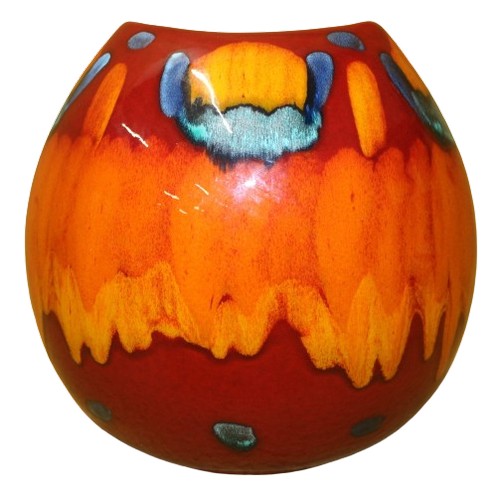 22 - Poole 'Volcano' Purse Vase, 28cm