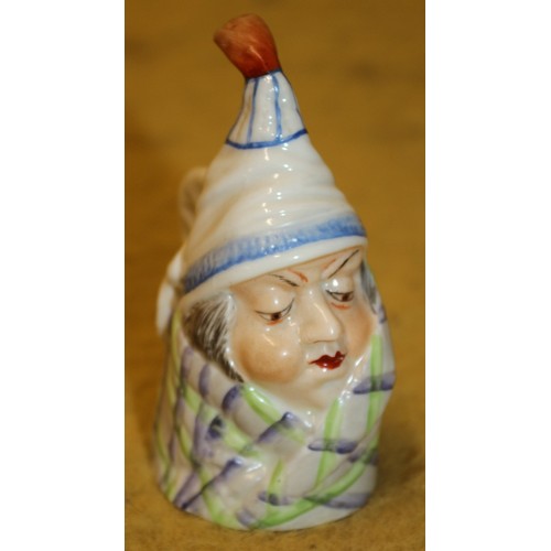 58 - Royal Worcester Candle Snuffer 'Mr Candle', Very Rare, 8cm Tall