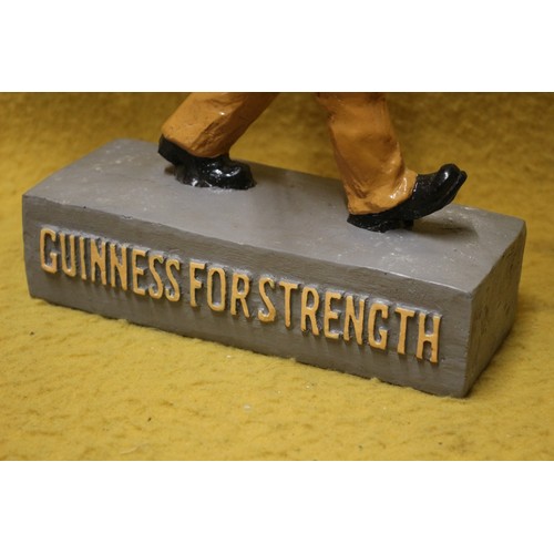 67 - Guinness for Strength Repro, Man With a Iron Girder On His Head, 37cm Tall x 35cm Wide