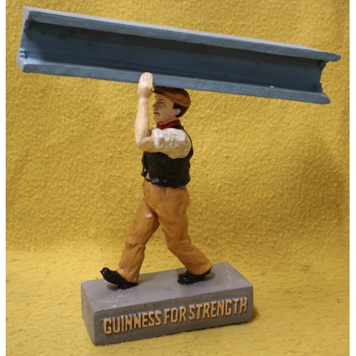 67 - Guinness for Strength Repro, Man With a Iron Girder On His Head, 37cm Tall x 35cm Wide