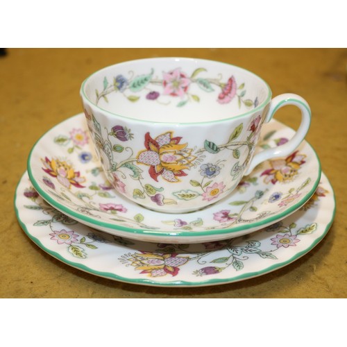 70 - Minton 'Haddon Hall' 11 Tea Cups, 11 Saucers and 6 Side Plates & 2 Small Plates, All Marked Seco... 