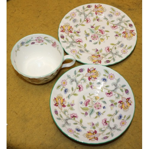 70 - Minton 'Haddon Hall' 11 Tea Cups, 11 Saucers and 6 Side Plates & 2 Small Plates, All Marked Seco... 