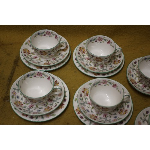 70 - Minton 'Haddon Hall' 11 Tea Cups, 11 Saucers and 6 Side Plates & 2 Small Plates, All Marked Seco... 