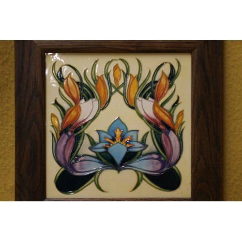 73 - Moorcroft 'Spring Pearl' Wall Plaque, By Philip Gibson and Signed to Back, 30 x 30 cm , 1st Quantity