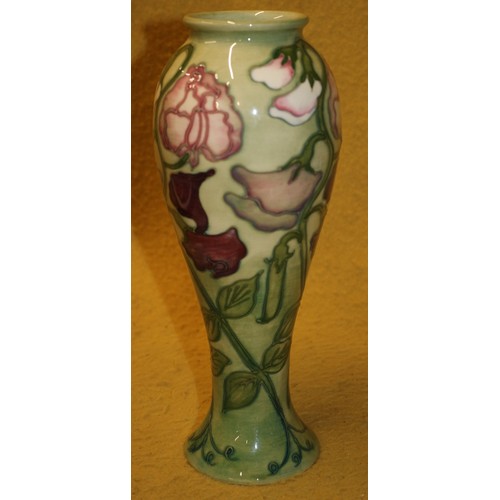 82 - Moorcroft 'Sweet Pea' Collectors Club, Stamp to Base, By Sally Tuffin, 27cm Tall, 1st Quantity