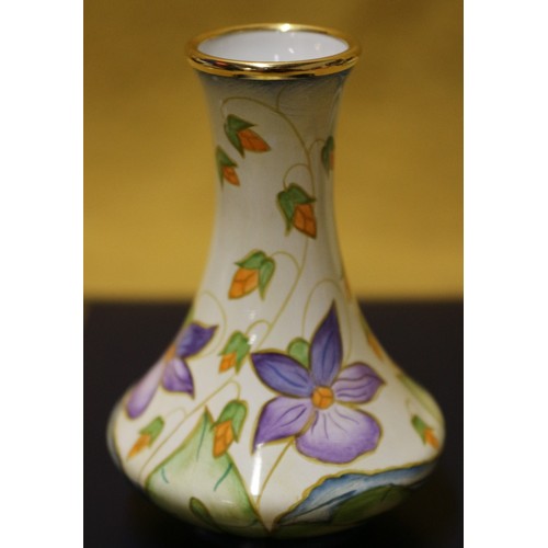 94 - Moorcroft 'Sweet Thief' Enamelled 2001 Boxed Vase, 8cm Tall, Including Paper Card, 1st Quantity