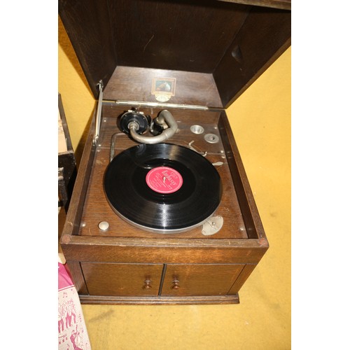 100 - Vintage Table Top Record Player, Including Bundle of Records