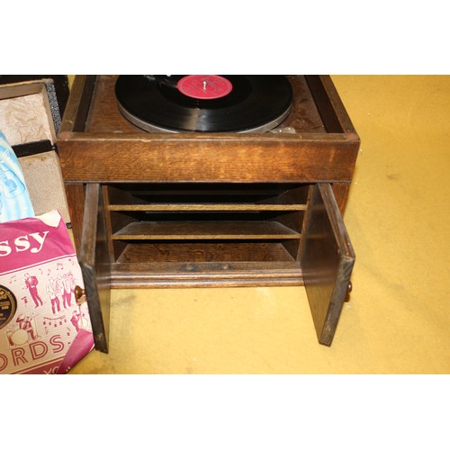 100 - Vintage Table Top Record Player, Including Bundle of Records