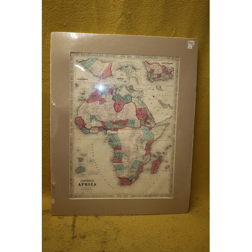 107 - Johnsons Africa Hand Coloured Map, 58.5 cm x 74.5 cm