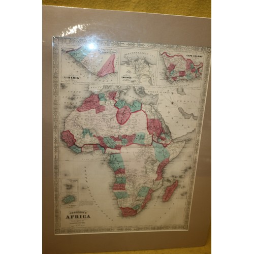 107 - Johnsons Africa Hand Coloured Map, 58.5 cm x 74.5 cm