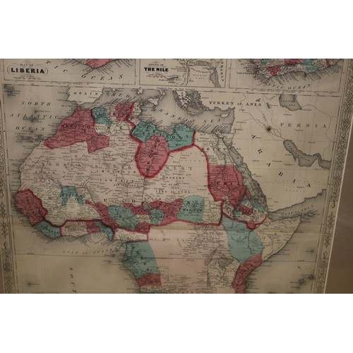 107 - Johnsons Africa Hand Coloured Map, 58.5 cm x 74.5 cm