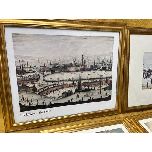 21A - 4 L.S Lowry Prints including 'The Pond', 'An Accident', 'Coming Home from the Mill' and 'Ferry Boats... 