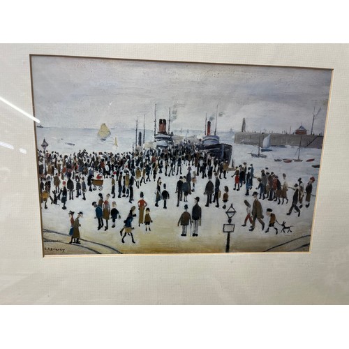 21A - 4 L.S Lowry Prints including 'The Pond', 'An Accident', 'Coming Home from the Mill' and 'Ferry Boats... 