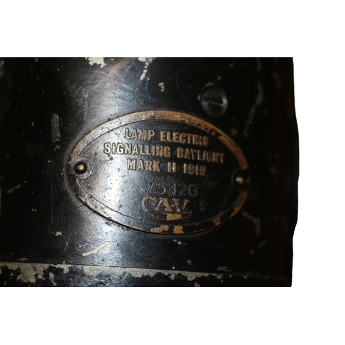 4 - Original and Rare - WW1 Lamp Electric Signalling Daylight Mark II by CAV - Number 75420. (Used to Ca... 