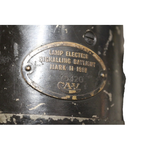 4 - Original and Rare - WW1 Lamp Electric Signalling Daylight Mark II by CAV - Number 75420. (Used to Ca... 