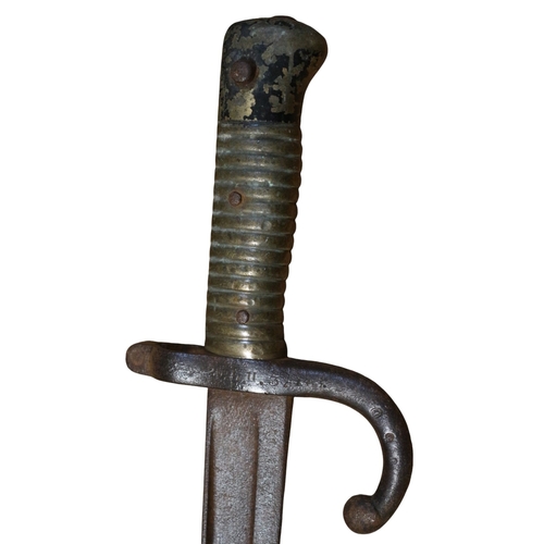 35 - Early Believed 19th Century, French, Chassepot Bayonet.