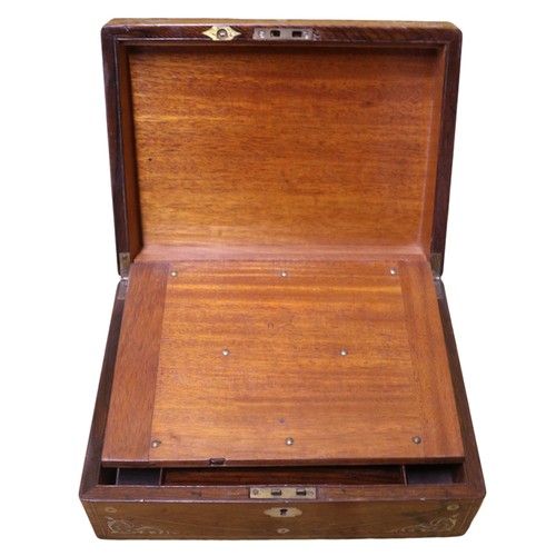 55 - W Childs' Fancy Repository Writing Box with Mother of Pearl Inlay - Circa 1880's