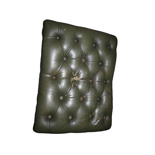 41 - Chesterfield Leather Chair plus Foot Stool in Green