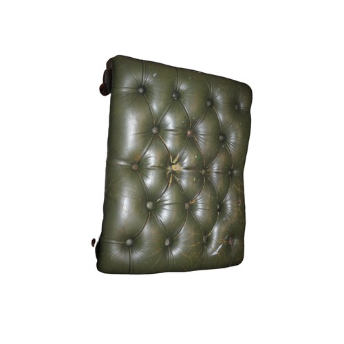 41 - Chesterfield Leather Chair plus Foot Stool in Green