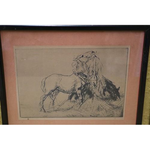 120 - 4 Early 20th Century Dry Point Etchings by Channel Islands Artist, Signed E. Blampied - 31 x 26.5 cm