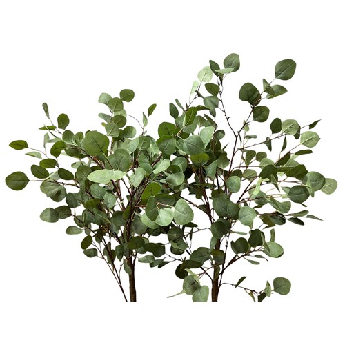 10 - 2 x Plastic Office Eucalyptus Plants in Pots - 130cm Tall