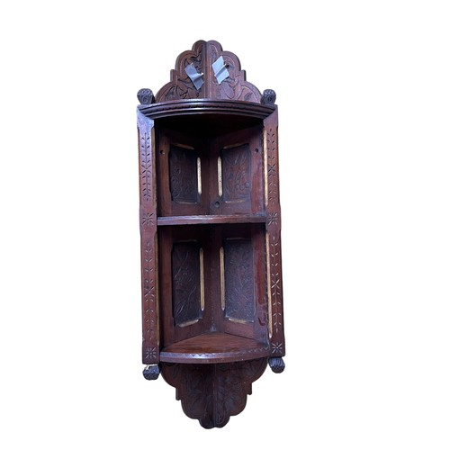 15 - Ornately Carved Georgian Corner Wall Display Unit - 87cm Tall